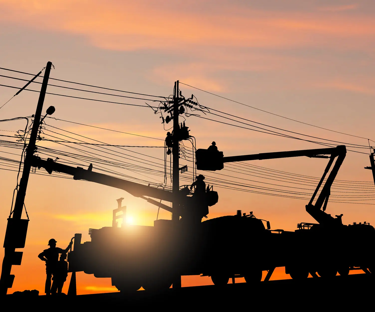 Power company trucks